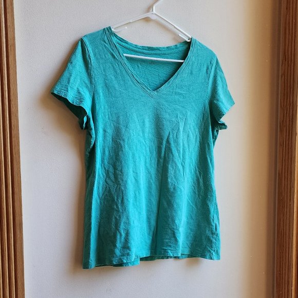 Tommy Hilfiger Aqua V-Neck T-Shirt Size Large - Picture 4 of 16